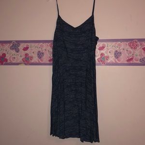 Blue and white mini striped dress